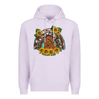 Lilac scottish calf sunflowers rainbow Premium Hoodie - BarkalooDesign