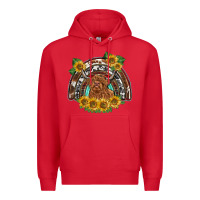Red scottish calf sunflowers rainbow Premium Hoodie - BarkalooDesign