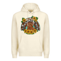 Sandshell scottish calf sunflowers rainbow Premium Hoodie - BarkalooDesign