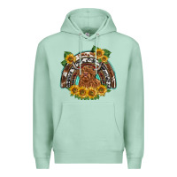 Seafoam scottish calf sunflowers rainbow Premium Hoodie - BarkalooDesign