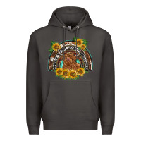 Smoke scottish calf sunflowers rainbow Premium Hoodie - BarkalooDesign