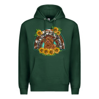 Sports Green scottish calf sunflowers rainbow Premium Hoodie - BarkalooDesign