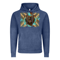 Vintage Denim bear native American background Vintage Hoodie - BarkalooDesign