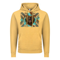 Vintage Mustard bear native American background Vintage Hoodie - BarkalooDesign