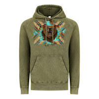 Vintage Olive bear native American background Vintage Hoodie - BarkalooDesign