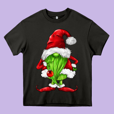 Green Christmas Gnomes Heavy Core Tee Designed By Fadigitalartstudio