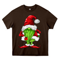 Chocolate Brown green christmas gnomes Heavy Core Tee - FaDigitalArtStudio