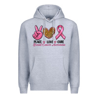 Heather Grey peace love cure Premium Hoodie - RanaPortraitStore