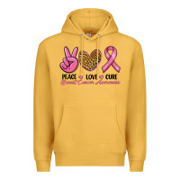 Mustard peace love cure Premium Hoodie - RanaPortraitStore