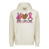 Oatmeal Heather peace love cure Premium Hoodie - RanaPortraitStore