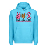 Ocean Blue peace love cure Premium Hoodie - RanaPortraitStore