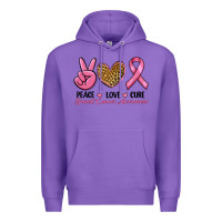 Purple peace love cure Premium Hoodie - RanaPortraitStore