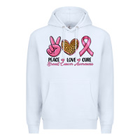 White peace love cure Premium Hoodie - RanaPortraitStore