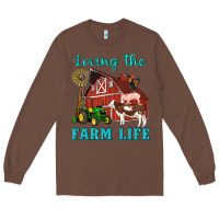 Chestnut western loving the farm life barn cow pig rooster tractor wind wheel Long Sleeve Tee - Artiststas