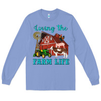 Colony Blue western loving the farm life barn cow pig rooster tractor wind wheel Long Sleeve Tee - Artiststas