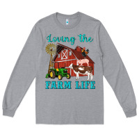 Heather Grey western loving the farm life barn cow pig rooster tractor wind wheel Long Sleeve Tee - Artiststas