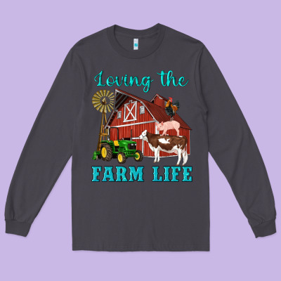 Western Loving The Farm Life Barn Cow Pig Rooster Tractor Wind Wheel Long Sleeve Tee Designed By Artiststas