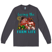 Smoke western loving the farm life barn cow pig rooster tractor wind wheel Long Sleeve Tee - Artiststas