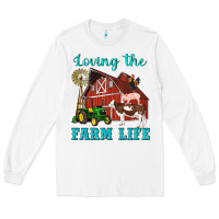 White western loving the farm life barn cow pig rooster tractor wind wheel Long Sleeve Tee - Artiststas