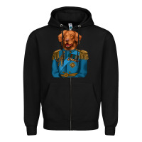 Black Golden Retriever Dog Portrait,Custom Pet Portraits,Renaissance Dog Zipper Hoodie - RanaPortraitStore