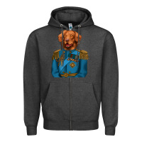 Charcoal Heather Golden Retriever Dog Portrait,Custom Pet Portraits,Renaissance Dog Zipper Hoodie - RanaPortraitStore
