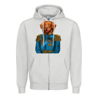 Dove Grey Golden Retriever Dog Portrait,Custom Pet Portraits,Renaissance Dog Zipper Hoodie - RanaPortraitStore