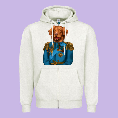 Golden Retriever Dog Portrait,custom Pet Portraits,renaissance Dog Zipper Hoodie Designed By Ranaportraitstore