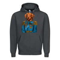 Smoke Golden Retriever Dog Portrait,Custom Pet Portraits,Renaissance Dog Zipper Hoodie - RanaPortraitStore
