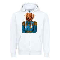 White Golden Retriever Dog Portrait,Custom Pet Portraits,Renaissance Dog Zipper Hoodie - RanaPortraitStore