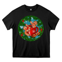 Black gingerbread men with hot chocolate Heavy Core Tee - BundleAndBundleShop