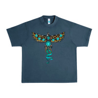 Midnight Navy turquoise thunderbird Urban Heavy Tee - RanaPortraitStore