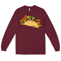 Burgundy mexican taco Long Sleeve Tee - Artiststas