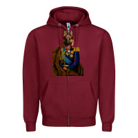 Burgundy Pet Portraits, Custom Pet Portraits, Renaissance Pet Portraits, Custom Zipper Hoodie - RanaPortraitStore