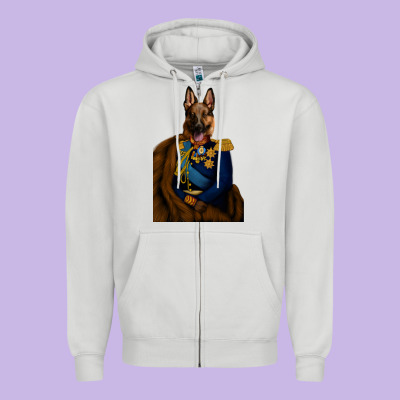 Pet Portraits, Custom Pet Portraits, Renaissance Pet Portraits, Custom Zipper Hoodie Designed By Ranaportraitstore