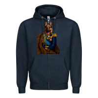 Navy Pet Portraits, Custom Pet Portraits, Renaissance Pet Portraits, Custom Zipper Hoodie - RanaPortraitStore