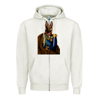 Oatmeal Heather Pet Portraits, Custom Pet Portraits, Renaissance Pet Portraits, Custom Zipper Hoodie - RanaPortraitStore