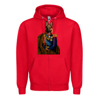 Red Pet Portraits, Custom Pet Portraits, Renaissance Pet Portraits, Custom Zipper Hoodie - RanaPortraitStore