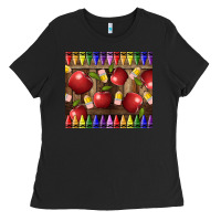Black Crayons And Apples Ladies Tee - LillyAllenDesigns