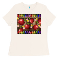 Bone Crayons And Apples Ladies Tee - LillyAllenDesigns