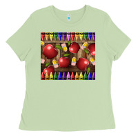 Matcha Crayons And Apples Ladies Tee - LillyAllenDesigns