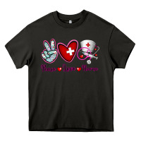 Asphalt Peace Love Nurse Heavy Core Tee - RanaPortraitStore