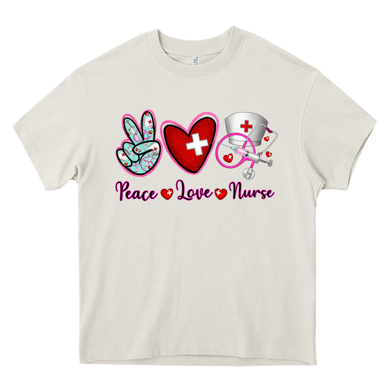 Peace Love Nurse Heavy Core Tee by RanaPortraitStore | Teevron