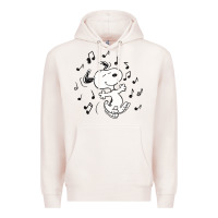 Pale Pink dancing dog Premium Hoodie - DesigneFamous