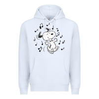 White dancing dog Premium Hoodie - DesigneFamous