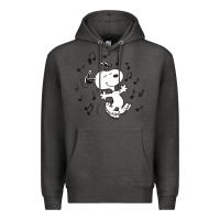 Charcoal Heather dancing dog Premium Hoodie - DesigneFamous