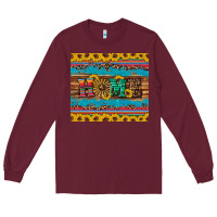 Burgundy western home wind wheel sunflowers Long Sleeve Tee - Artiststas