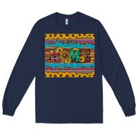Navy western home wind wheel sunflowers Long Sleeve Tee - Artiststas