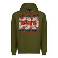Army Green love ladybug Premium Hoodie - BarkalooDesign