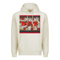 Oatmeal Heather love ladybug Premium Hoodie - BarkalooDesign