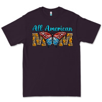 Plum All American Mom Butterfly Premium Tee - LillyAllenDesigns